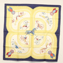 HERMES Carre 90 Scarf ""VOITURES PANIERS"" Silk White Auth BA4559-12