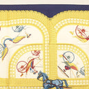 HERMES Carre 90 Scarf ""VOITURES PANIERS"" Silk White Auth BA4559-3