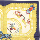 HERMES Carre 90 Scarf ""VOITURES PANIERS"" Silk White Auth BA4559-4