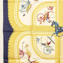 HERMES Carre 90 Scarf ""VOITURES PANIERS"" Silk White Auth BA4559-5