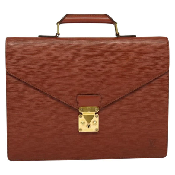 LOUIS VUITTON Epi Serviette Conseiller Briefcase Brown M54423 LV Auth BA4562
