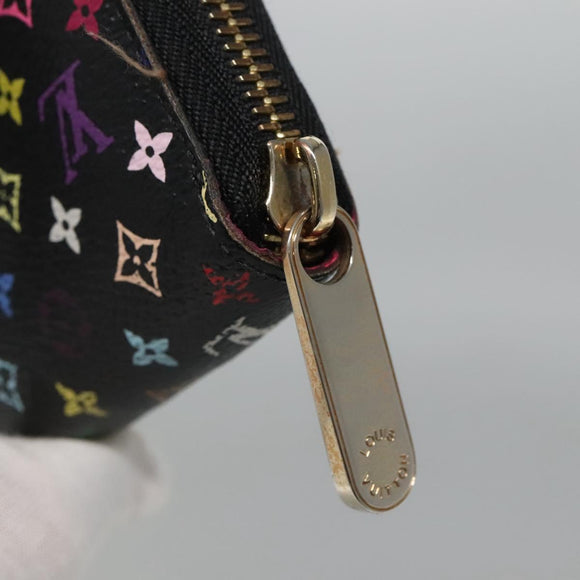 LOUIS VUITTON Monogram Multicolor Zippy Wallet Long Black M60243 LV Auth BA4571