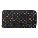 LOUIS VUITTON Monogram Multicolor Zippy Wallet Long Black M60243 LV Auth BA4571-13