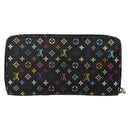 LOUIS VUITTON Monogram Multicolor Zippy Wallet Long Black M60243 LV Auth BA4571-2