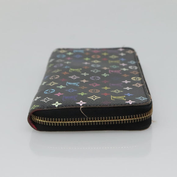 LOUIS VUITTON Monogram Multicolor Zippy Wallet Long Black M60243 LV Auth BA4571
