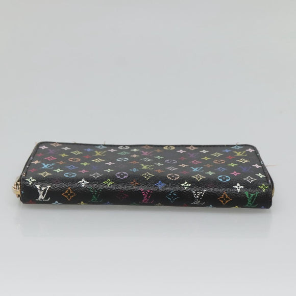 LOUIS VUITTON Monogram Multicolor Zippy Wallet Long Black M60243 LV Auth BA4571