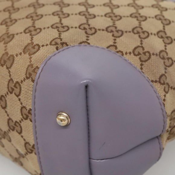 GUCCI GG Canvas Heart Bit Tote Bag Gold Beige 269957 Auth BA4579