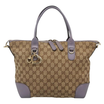 GUCCI GG Canvas Heart Bit Tote Bag Gold Beige 269957 Auth BA4579 - 0