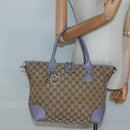 GUCCI GG Canvas Heart Bit Tote Bag Gold Beige 269957 Auth BA4579-22