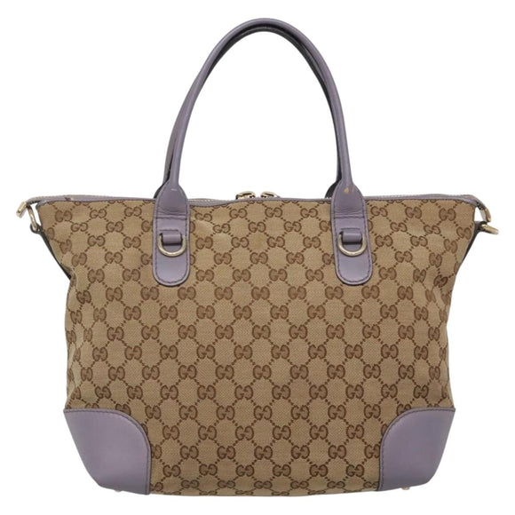 GUCCI GG Canvas Heart Bit Tote Bag Gold Beige 269957 Auth BA4579