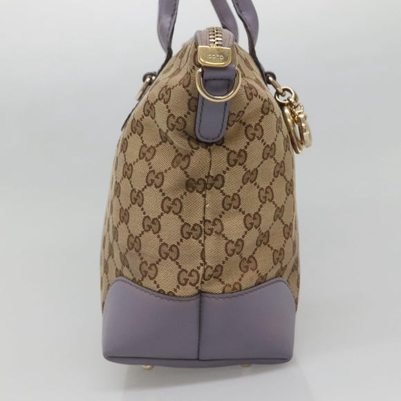 GUCCI GG Canvas Heart Bit Tote Bag Gold Beige 269957 Auth BA4579