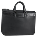 BURBERRY Business Bag Leather Black Auth BA4581-1