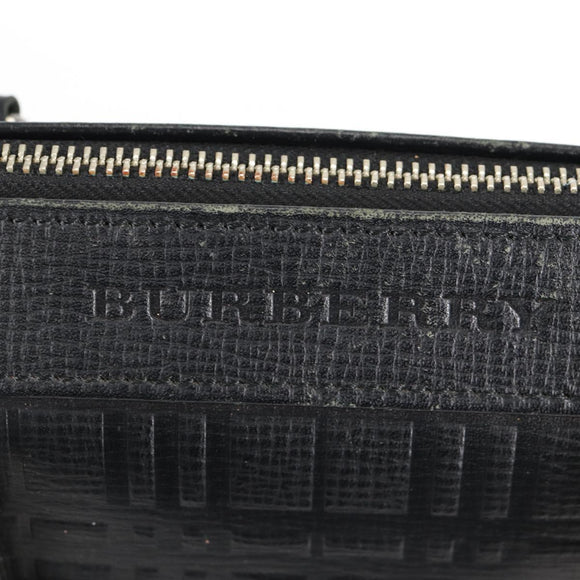 BURBERRY Business Bag Leather Black Auth BA4581