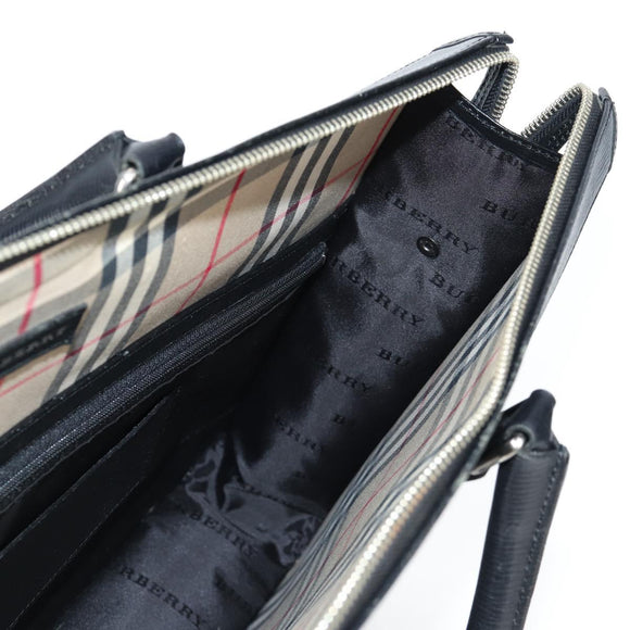 BURBERRY Business Bag Leather Black Auth BA4581