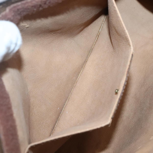 GUCCI GG Supreme Web Sherry Line Clutch Bag PVC Beige Gold 89 01 033 Auth BA4582