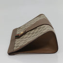GUCCI GG Supreme Web Sherry Line Clutch Bag PVC Beige Gold 89 01 033 Auth BA4582-3