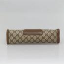 GUCCI GG Supreme Web Sherry Line Clutch Bag PVC Beige Gold 89 01 033 Auth BA4582-6