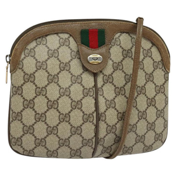 GUCCI GG Supreme Web Sherry Line Shoulder Bag PVC Beige 98 02 047 Auth BA4583