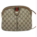 GUCCI GG Supreme Web Sherry Line Shoulder Bag PVC Beige 98 02 047 Auth BA4583-13