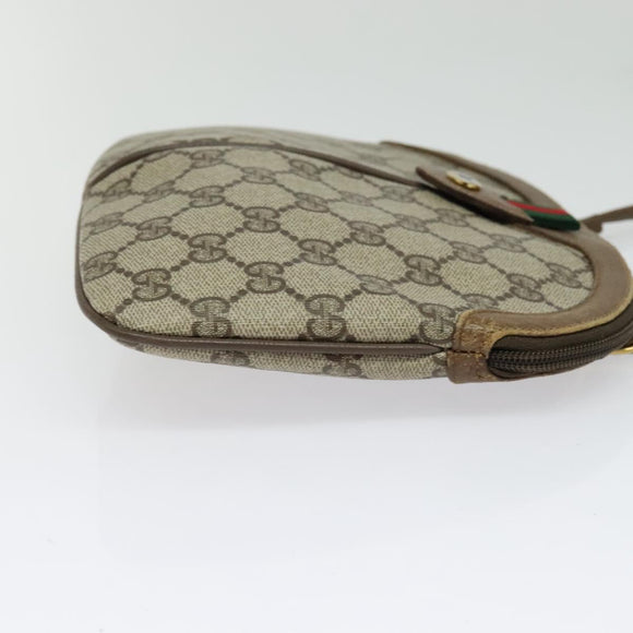 GUCCI GG Supreme Web Sherry Line Shoulder Bag PVC Beige 98 02 047 Auth BA4583