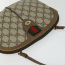 GUCCI GG Supreme Web Sherry Line Shoulder Bag PVC Beige 98 02 047 Auth BA4583-6