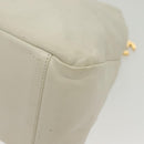 CHANEL COCO Mark Chain Shoulder Bag Lamb Skin White Gold CC Auth BA4593-17