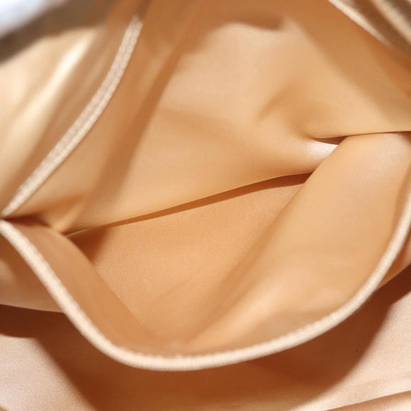 CHANEL COCO Mark Chain Shoulder Bag Lamb Skin White Gold CC Auth BA4593