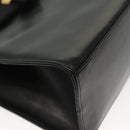 Salvatore Ferragamo Vala Hand Bag Leather Black Gold Auth BA4594-8