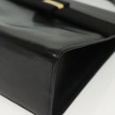 Salvatore Ferragamo Vala Hand Bag Leather Black Gold Auth BA4594-15