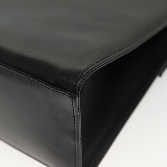 Salvatore Ferragamo Vala Hand Bag Leather Black Gold Auth BA4594