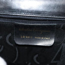 Salvatore Ferragamo Vala Hand Bag Leather Black Gold Auth BA4594-12