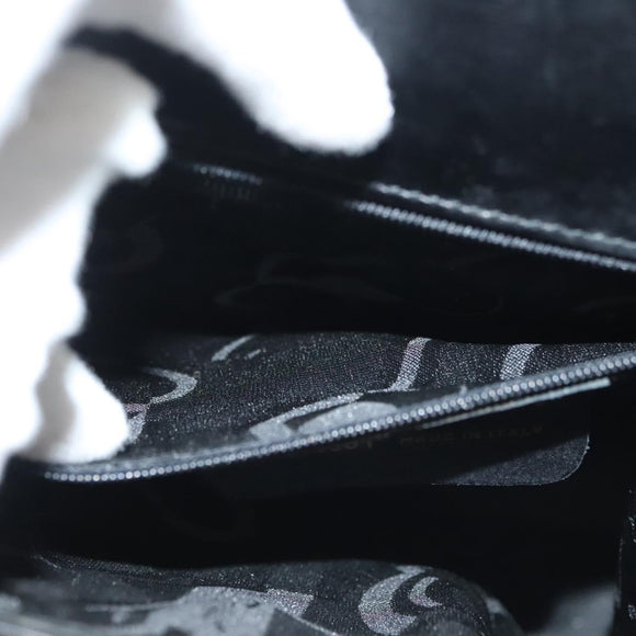 Salvatore Ferragamo Vala Hand Bag Leather Black Gold Auth BA4594