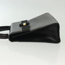 Salvatore Ferragamo Vala Hand Bag Leather Black Gold Auth BA4594-4