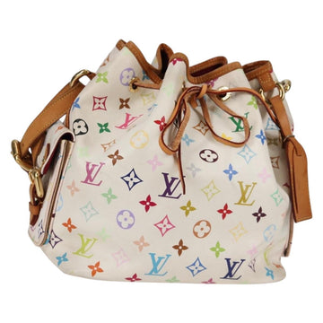 LOUIS VUITTON Monogram Multicolor Petit Noe Bag White M42229 LV Auth BA4598