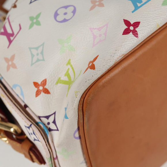 LOUIS VUITTON Monogram Multicolor Petit Noe Bag White M42229 LV Auth BA4598