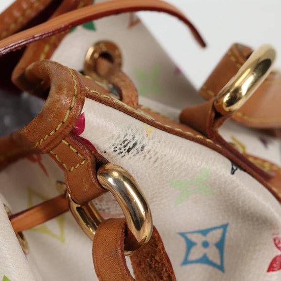 LOUIS VUITTON Monogram Multicolor Petit Noe Bag White M42229 LV Auth BA4598