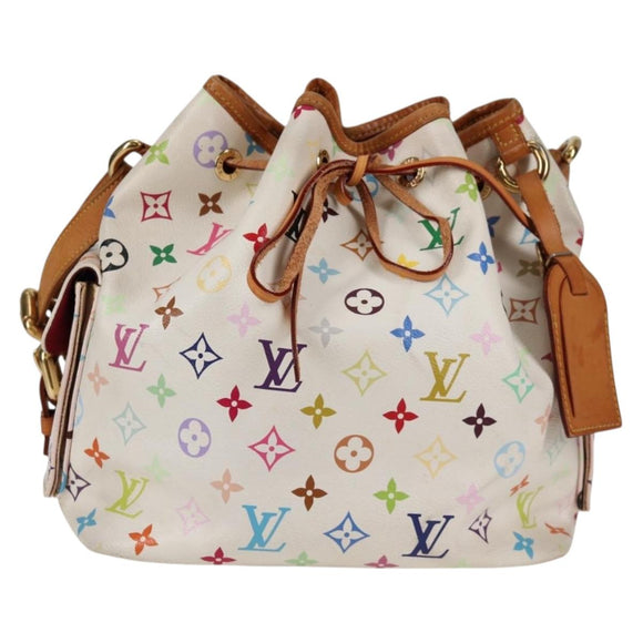 LOUIS VUITTON Monogram Multicolor Petit Noe Bag White M42229 LV Auth BA4598