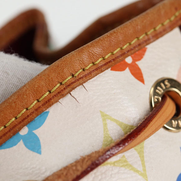 LOUIS VUITTON Monogram Multicolor Petit Noe Bag White M42229 LV Auth BA4598