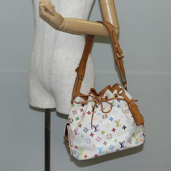 LOUIS VUITTON Monogram Multicolor Petit Noe Bag White M42229 LV Auth BA4598