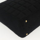 CHANEL COCO Mark Choco Bar Shoulder Bag Cotton Black Gold CC Auth BA4599-16