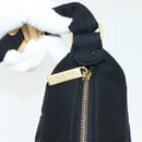 CHANEL COCO Mark Choco Bar Shoulder Bag Cotton Black Gold CC Auth BA4599-19