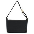 CHANEL COCO Mark Choco Bar Shoulder Bag Cotton Black Gold CC Auth BA4599-2