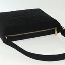 CHANEL COCO Mark Choco Bar Shoulder Bag Cotton Black Gold CC Auth BA4599-6