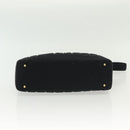 CHANEL COCO Mark Choco Bar Shoulder Bag Cotton Black Gold CC Auth BA4599-5