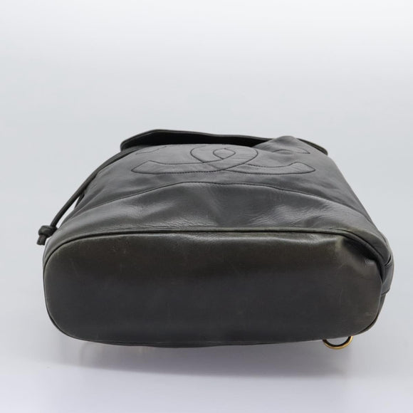 CHANEL Shoulder Bag Lamb Skin Black CC Auth BA461