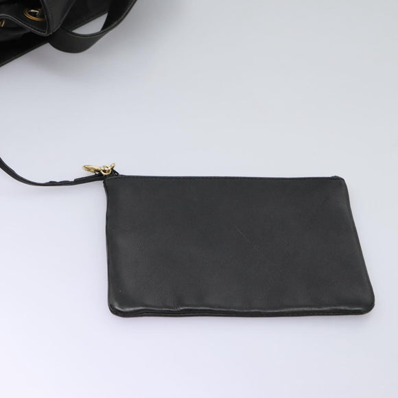 CHANEL Shoulder Bag Lamb Skin Black CC Auth BA461