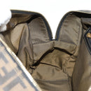 FENDI Zucca Canvas Hand Bag Black Brown gold Auth BA4615-20