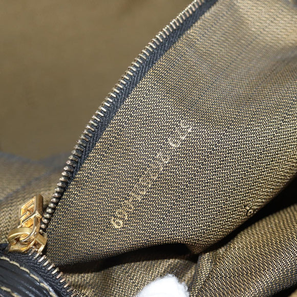 FENDI Zucca Canvas Hand Bag Black Brown gold Auth BA4615