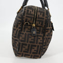 FENDI Zucca Canvas Hand Bag Black Brown gold Auth BA4615-5