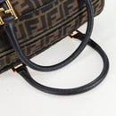 FENDI Zucca Canvas Hand Bag Black Brown gold Auth BA4615-7